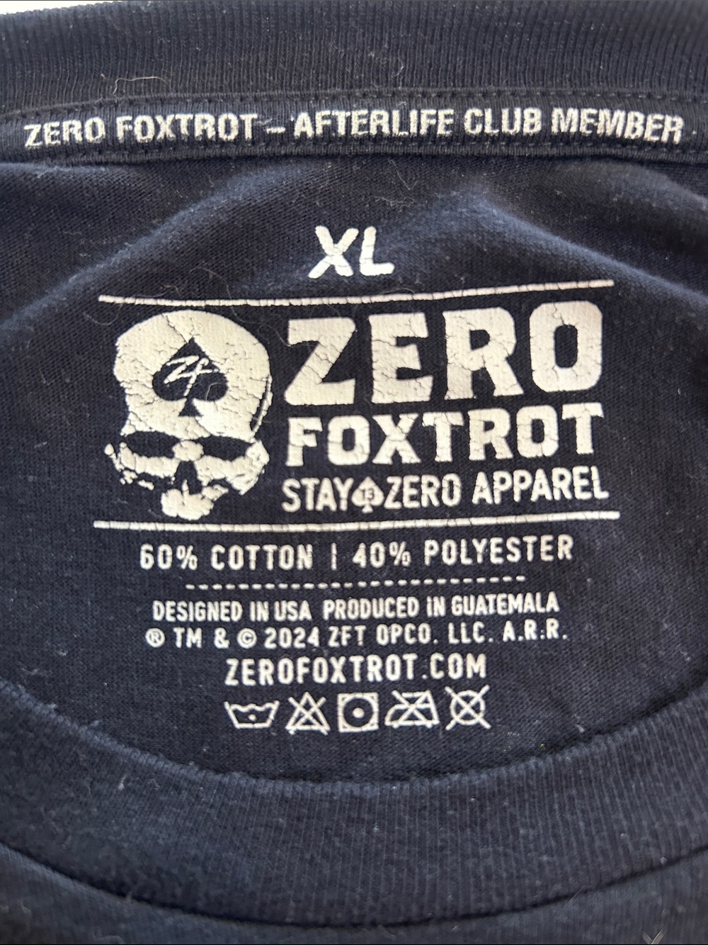 Zero Foxtrot “Poison” Skeleton Graphic T-Shirt Black Men’s XL - Picture 5 of 5